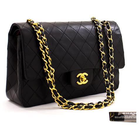 black Chanel leather shoulder bag